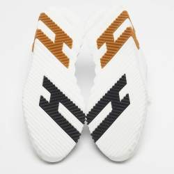 Pre Owned Hermes Grey/White Suede and Leather Hip-Hop Sneakers Size 36