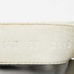 Pre Owned Hermes White Leather Chypre Sandals Size 39