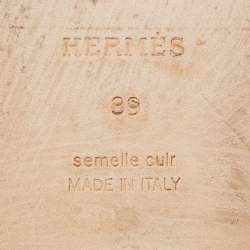 مملوكة مسبقًا Hermes White Leather Gaelle Flat Slides Size 39