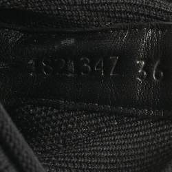 Pre Owned Hermes Black Knit Fabric and Leather Soft High Top Sneakers Size 36