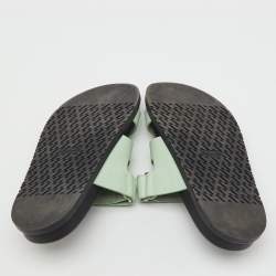 Pre Owned Hermes Mint Green Leather Chypre Flat Sandals Size 39