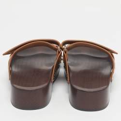 Pre Owned Hermès Tan Leather Kos Clogs Size 38