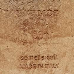 Pre Owned Hermes Blue Leather Oran Flat Slide Sandals Size 38