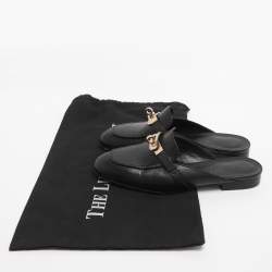 Pre Owned Hermes Black Leather Oz Mules Size 35