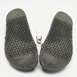 Pre Owned Hermes White Leather Chypre Flat Sandals Size 41