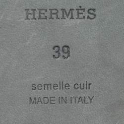 مملوكة مسبقًا صندل سلايد هيرمس أوران فلات سويدي بني مقاس 39