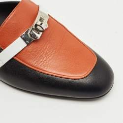 Pre Owned مو قعات هيرمس أوز جلد ثلاثي الألوان مقاس 37