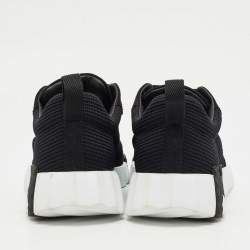 Pre Owned حذاء رياضي هيرمس باونسنج شبك وسويدي أسود منخفض من الأعلى مقاس 37