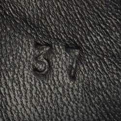 Pre Owned حذاء رياضي هيرمس باونسنج شبك وسويدي أسود منخفض من الأعلى مقاس 37