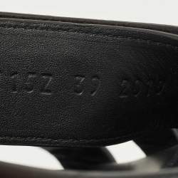 Pre Owned Hermes Black Suede Chypre Flat Sandals Size 39