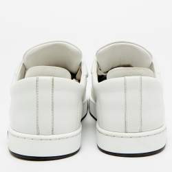 Pre Owned Hermès White Leather Kid Lace Up Sneakers Size 38