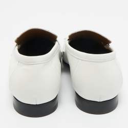 Pre Owned Hermes White Leather Royal Loafers Size 39