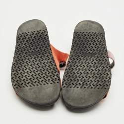 Pre Owned Hermès Brown/Beige Velvet Chypre Flat Sandals Size 40