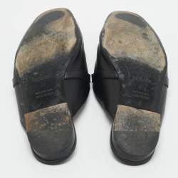 Pre Owned Hermes Black Leather Oz Mules Size 40