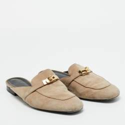 مملوكة مسبقًا حذاء هيرمس أوز جلد أسود مقاس 35