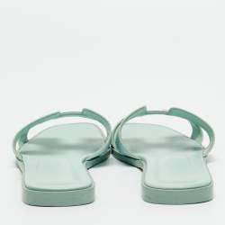 Pre Owned صندل هيرمس أوران جلد سحلية وردي مسطح مقاس 37.5