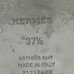 Pre Owned شباشب هيرمس أوران فرو فضفاض أخضر مقاس 37.5