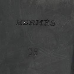 Pre Owned Hermes Black Jelly D'ancre Chaine Rivage Flats Size 38