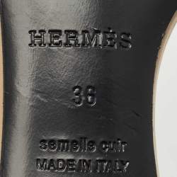 مملوكة مسبقًا صندل سلايد هيرمس أوايسس جلد بورغندي مقاس 37.5