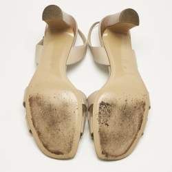 Pre Owned Hermes Beige Leather Eternite Slingback Sandals Size 39