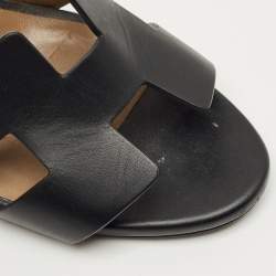 Pre Owned صندل هيرمس ليدي جلد أسود إسفيني مقاس 38.5