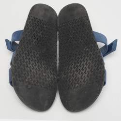 Pre Owned Hermes Dark Blue Suede Chypre Sandals Size 43.5