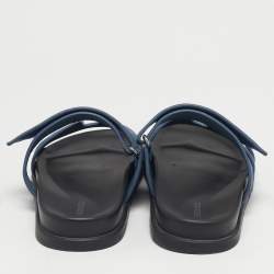Pre Owned Hermes Dark Blue Suede Chypre Sandals Size 43.5