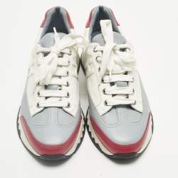 Pre Owned Hermes Tricolor Leather Low Top  Trail Sneakers Size 39
