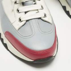 Pre Owned Hermes Tricolor Leather Low Top  Trail Sneakers Size 39