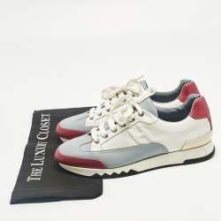 Pre Owned Hermes Tricolor Leather Low Top  Trail Sneakers Size 39