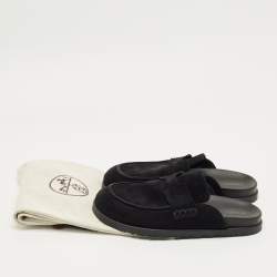 Pre Owned Hermès Black Suede Go Mules Size 39.5