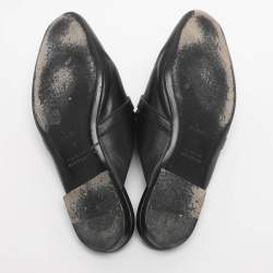 Pre Owned Hermes Black Leather Oz Mules Size 38