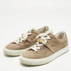 Pre Owned Hermès Beige Suede Day Low Top Sneakers Size 37.5