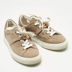 Pre Owned Hermès Beige Suede Day Low Top Sneakers Size 37.5