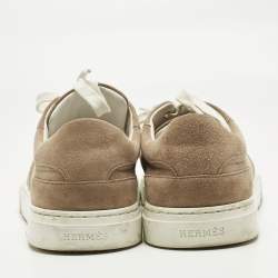 Pre Owned Hermès Beige Suede Day Low Top Sneakers Size 37.5