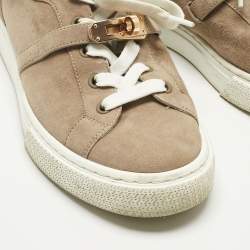 Pre Owned Hermès Beige Suede Day Low Top Sneakers Size 37.5