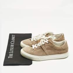 Pre Owned Hermès Beige Suede Day Low Top Sneakers Size 37.5