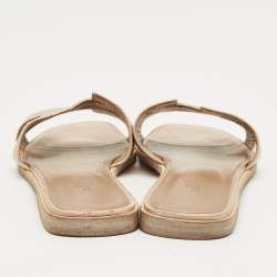 Pre Owned صندل هيرمس أوران سهل اللبس من الجلد السويدي الكريستالي البيج مقاس 39