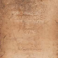 Pre Owned صندل هيرمس أوران سهل اللبس من الجلد السويدي الكريستالي البيج مقاس 39