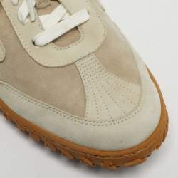 Pre Owned Hermes Grey Suede Jet Lace Up Sneakers Size 40