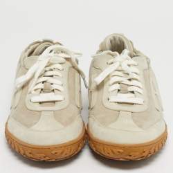 Pre Owned Hermes Grey Suede Jet Lace Up Sneakers Size 40
