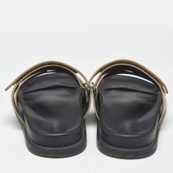 Pre Owned Hermes Beige Suede Chypre Sandals Size 40.5