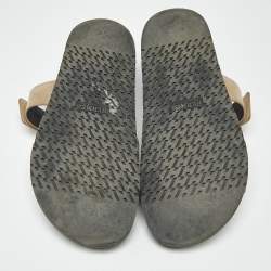 Pre Owned Hermes Beige Suede Chypre Sandals Size 40.5