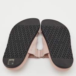 Pre Owned Hermes Pastel Pink Suede Chypre Sandals Size 36