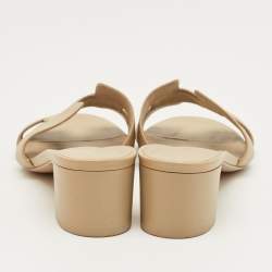 Pre Owned صندل هيرمس أواسيس جلد بيج مقاس 37.5