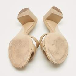 Pre Owned صندل هيرمس أواسيس جلد بيج مقاس 37.5