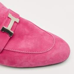 Pre Owned Hermes Pink Suede Paradis Mule Sandals Size 41