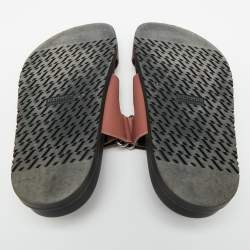 Pre Owned Hermes Dusty Pink Satin Chypre Sandals Size 36.5