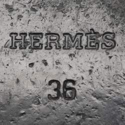 Pre Owned Hermès Black Leather Oz Mule Flats Size 36