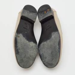 Pre Owned Hermes Beige Leather Destin Slip On Loafers Size 38.5